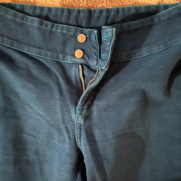 Newport News Vintage Dark Green Brushed Cotton Flared Pants size 6 - Picture 6 of 7